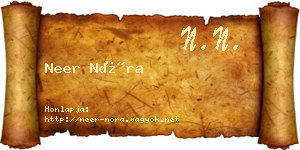 Neer Nóra névjegykártya